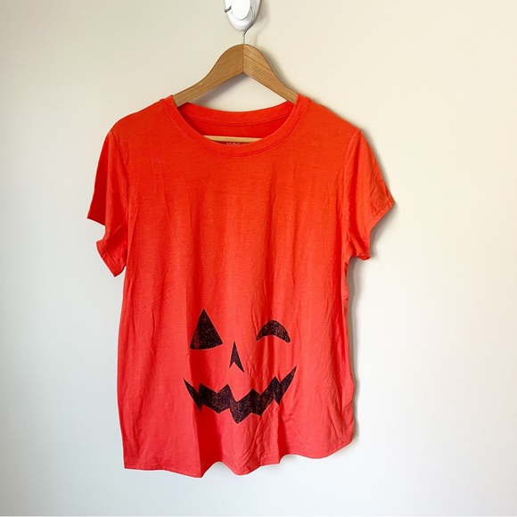 Isabel Maternity Jack O' Lantern Pumpkin Baby Bump Maternity T-shirt Orange L - Picture 2 of 7